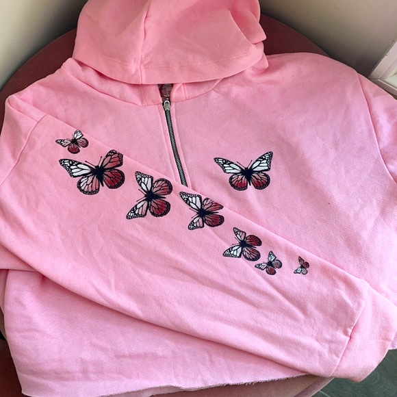 Pink Crop hoodie - Picture 2 of 14